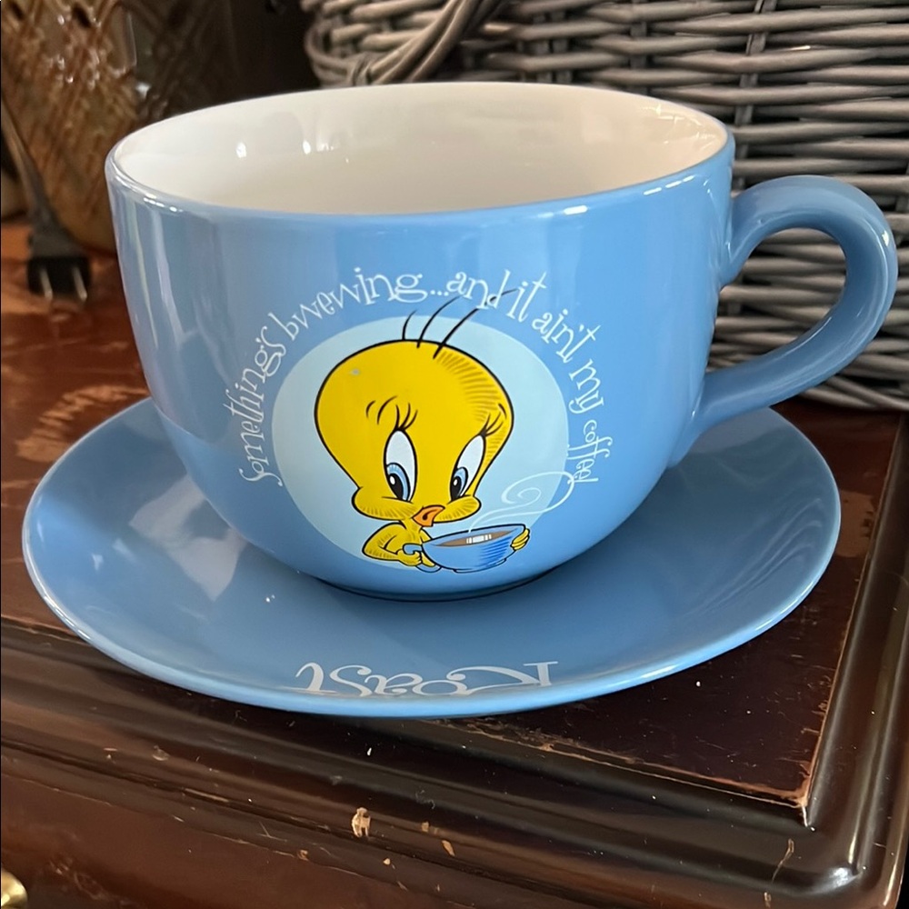 Tweety Blue Mug and Saucer Set